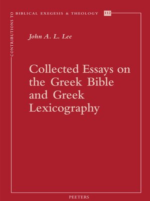cover image of Collected Essays on the Greek Bible and Greek Lexicography